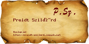 Preidt Szilárd névjegykártya